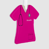 Soins Infirmière Uniforme Chemise Rose Chaud Noël  (devant)