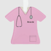Soins Infirmière Uniforme Chemise Rose Noël Soir (devant)