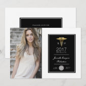 Soins infirmiers Chic Gold Party | FAIRE-PART (Devant / Derrière)