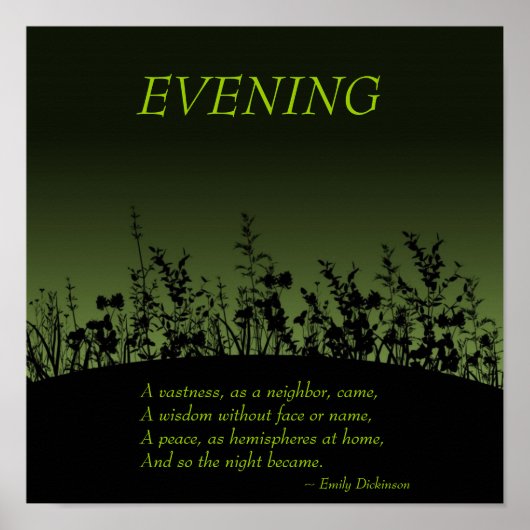 Soir; Affiche Emily Dickinson (Devant)