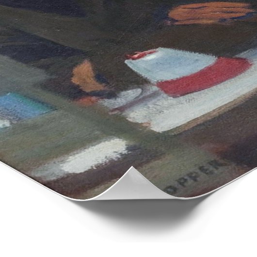 Soir Bleu | Edward Hopper | Poster (Hoek)