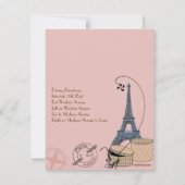 Soirée à Paris Fête Beige Invitation (Dos)