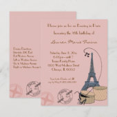 Soirée à Paris Fête Beige Invitation (Devant / Derrière)