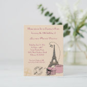 Soirée à Paris Pink Theme Party Invitation (Debout devant)