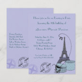 Soirée à Paris Purple Invitation à une soirée à th (Devant / Derrière)