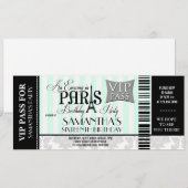 Soirée à Paris Sweet 16 fêtes Invitations (Devant / Derrière)