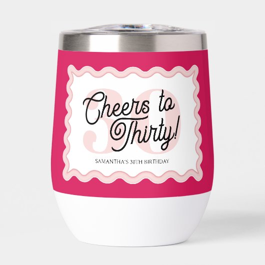 Soirée à Trente moderne Wavy Pink 30e anniversaire (Avant)