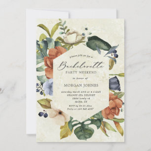 soirée bachelorette tropical floral Invitation