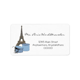 Soirée bleue à Paris Étiquettes de adresse de la T