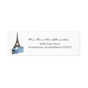 Soirée bleue dans des étiquettes de adresse de