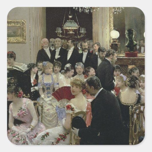 Soiree, c.1880 vierkante sticker (Voorkant)