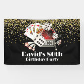 soirée casino, élégante bannière d'anniversaire (Horizontal)