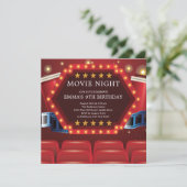 Soirée cinéma Invitations de fête d'anniversaire (Debout devant)