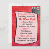 Soirée cinéma Invitations de fête d'anniversaire (Dos)