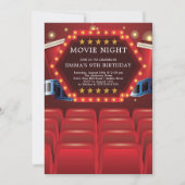 Soirée cinéma Invitations de fête d'anniversaire (Devant)