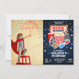 Soirée cinéma Photo Anniversaire Invitation