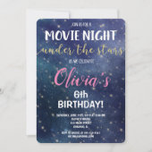 Soirée cinéma sous les invitations d'anniversaire (Devant)