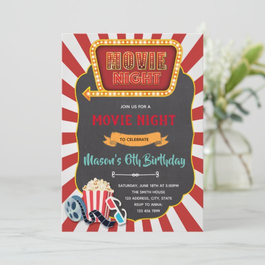 soirée cinéma vintage invitation (Debout devant)