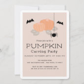 Soirée citrouille Halloween Beige Invitation (Devant)