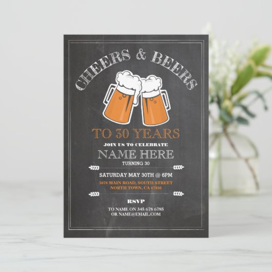 Soirée d'anniversaire 21e 30e Invitation (Debout devant)