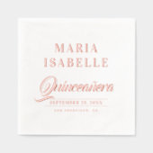 Soirée d'Anniversaire de Quinceanera Rose élégant (Recto)