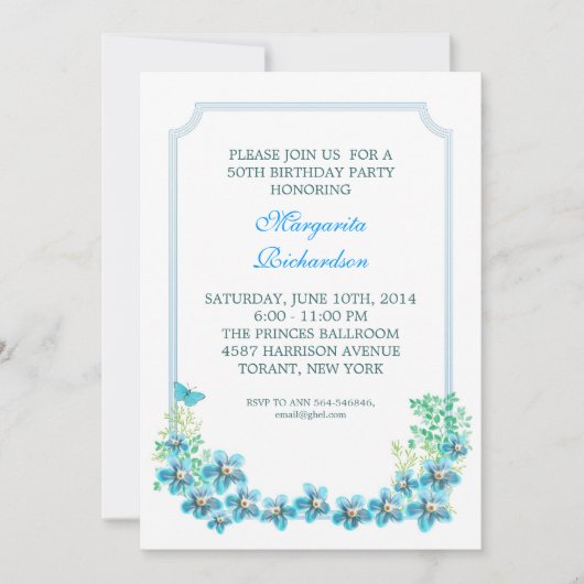 Soirée de 50e anniversaire élégantes invitations v (Devant)