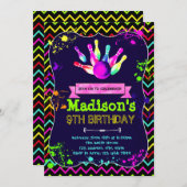 Soirée de bowling luge mignonne invitation anniver (Devant / Derrière)