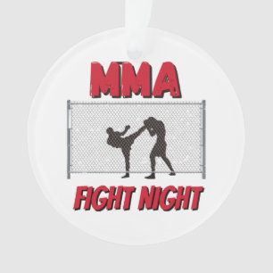 Soirée de combat de MMA texte et silhouette de deu