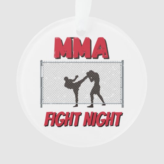 Soirée de combat de MMA texte et silhouette de deu (devant)