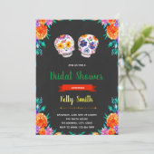 Soirée de douche nuptiale crâne sucre invitation (Debout devant)