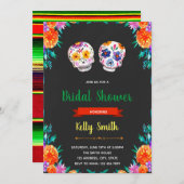 Soirée de douche nuptiale crâne sucre invitation (Devant / Derrière)