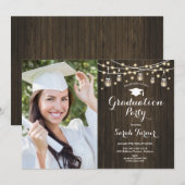 Soirée de Graduation Rustique - Invitation photo (Devant / Derrière)