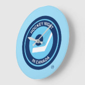 Soirée de hockey au Canada Rétro Logo Horloge (Angle)