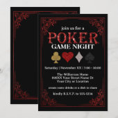Soirée de jeu de cartes de poker noir (Devant / Derrière)