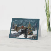 Soirée de la carte de Noël de caniche (Devant)