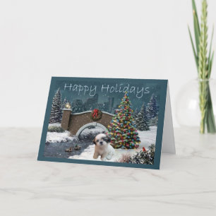 Soirée de la carte de Noël Shih Tzu