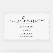 Soirée de mariage élégante Bienvenue Peinture blan (Recto)