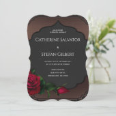 Soirée de mariage gothique Red Roses Invitation (Debout devant)