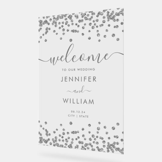 Soirée de mariage Parties scintillant argent éléga (Angle)