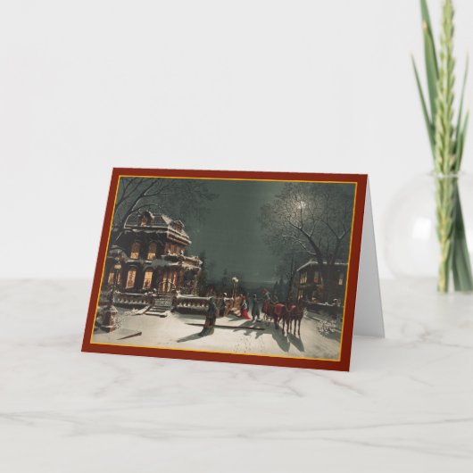 Soirée de Noël - Carte Vintage (Devant)