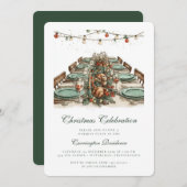 Soirée de Noël - Dîner Invitation (Devant / Derrière)