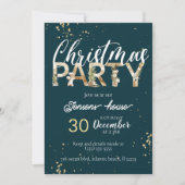 Soirée de Noël d'or Invitation à la fête d'hiver (Devant)