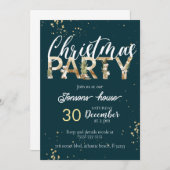 Soirée de Noël d'or Invitation à la fête d'hiver (Devant / Derrière)