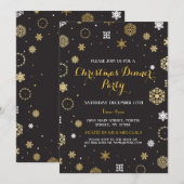 Soirée de Noël Gold Flakes Invitation (Devant / Derrière)