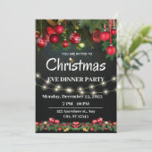 Soirée de Noël Rouge Noir Invitation (Debout devant)