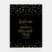 Soirée de retraite Gold & Black Confetti (Recto)