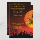 Soirée des invitations de mariage d'Halloween élég (Devant / Derrière)