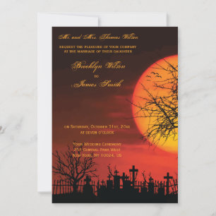 Soirée des invitations de mariage d'Halloween élég