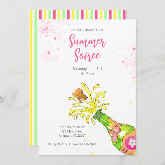 Soirée d'été Invitation - Cocktail d'été (Devant / Derrière)