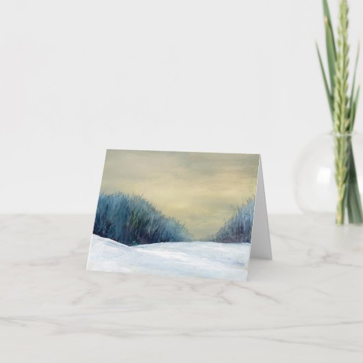 Soirée d'hiver Noël veille fine art carte saisonni (Devant)